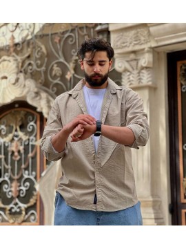 پیراهن آستین بلند کتان کد 961